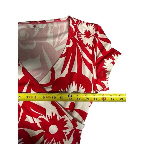 Boden Romper 6p red tropical bloom Caroline Print Belted Jersey Pockets boho - Picture 8 of 9